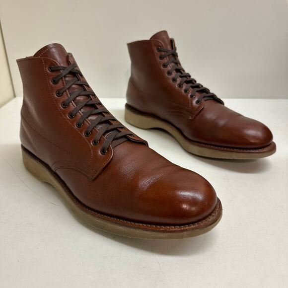 EXCELLENT Alden 306 Brown Calfskin Plain Toe Boot CDI Last Made in USA 10.5 AA/B - Picture 4 of 12